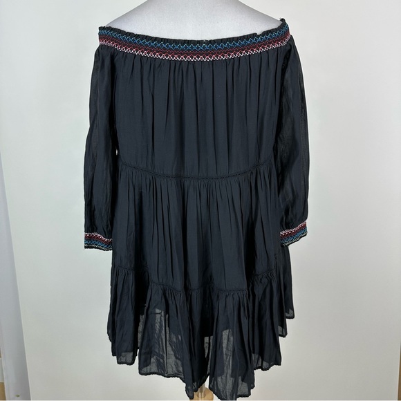 Free People Sunbeams Embroidered Off The Shoulder Boho Mini Dress Size XS - Picture 11 of 14
